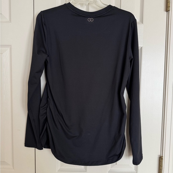Calia LARGE Activewear Shirt Ruched Long Sleeve Black-NWT - Picture 3 of 9